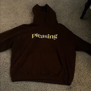 Dark Brown Hoodie with Yellow Logo